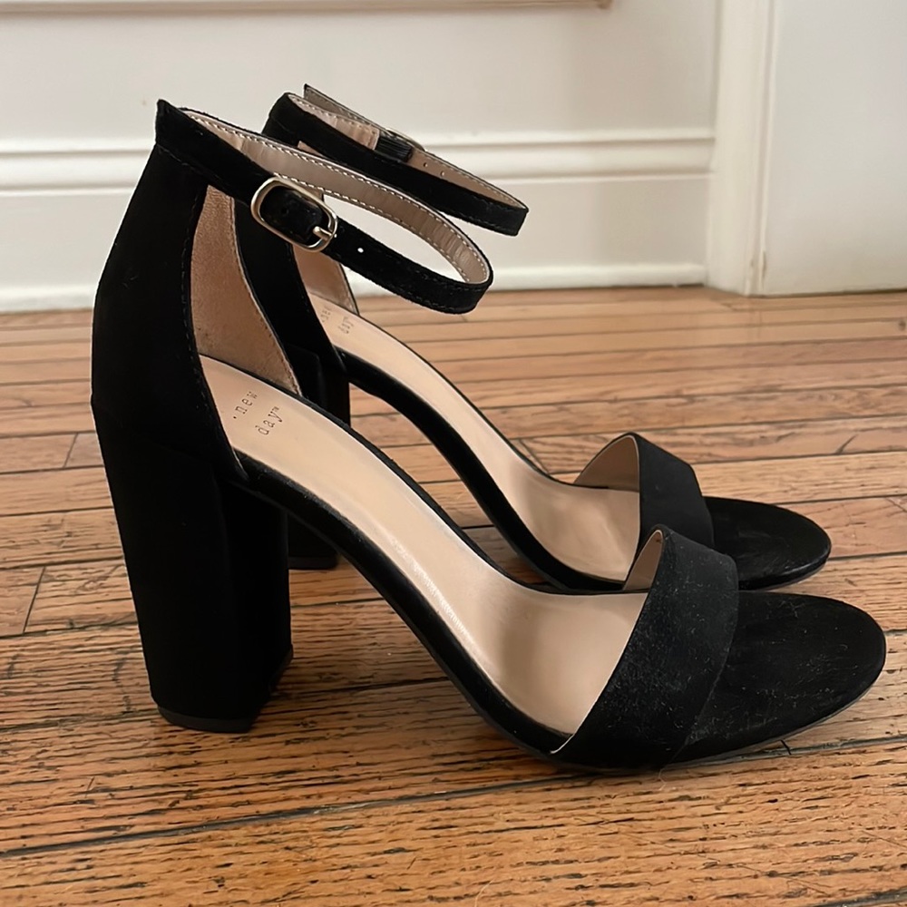 A New Day Black Suede High Heels